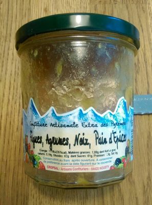 Confiture artisanal extra des Pyrénées figues, agrumes, noix, pain d'épices