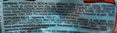 Boulette de poisson et de seiche ingredients label