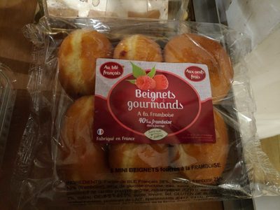 6 Mini Beignets Fourrés à la Framboise. front packaging