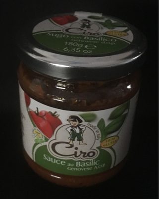 Sauce au basilic front packaging