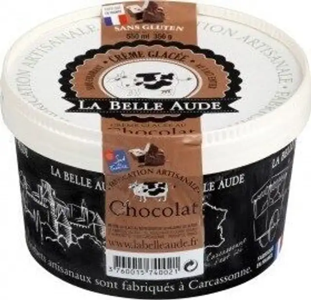 Crème glacée au chocolat front packaging