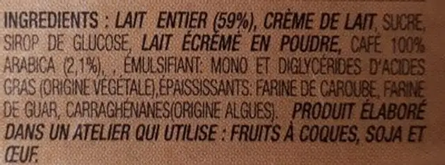 LA BELLE AUDE ingredients label