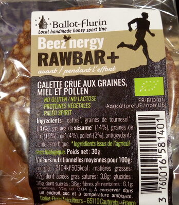 Beez'nergy Raw Bar Sucré