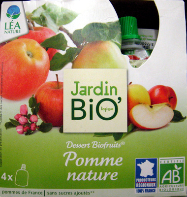 Dessert Biofruits Pomme nature Jardin Bio