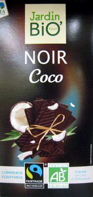 Chocolat Noir éclats de Coco front packaging