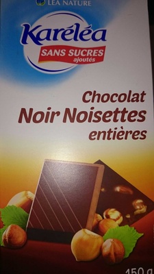 Chocolat noir noisettes entières front packaging