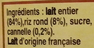 Teurgoule à la cannelle ingredients label