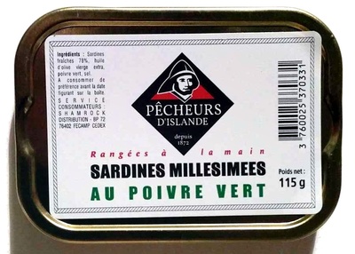 Sardines Millésimées au poivre vert