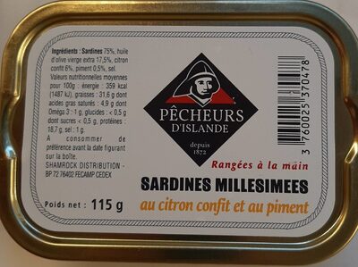 Sardines millésimées au citron confit et au piment