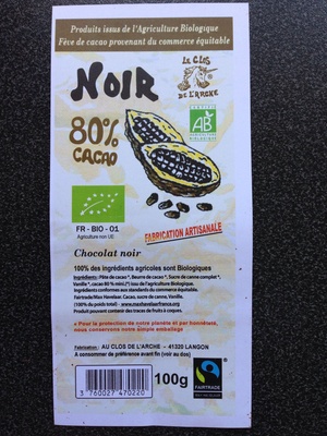 Chocolat Noir 80 %