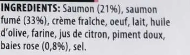 Rillettes Saumon Fumé aux baies ingredients label