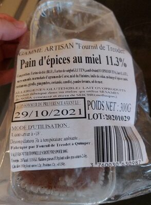 Pain d'épices au miel 11,3%