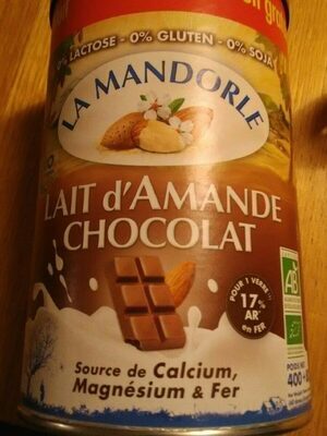 Lait d'amande chocolat front packaging