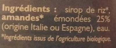 Délice d'Amandes ingredients label