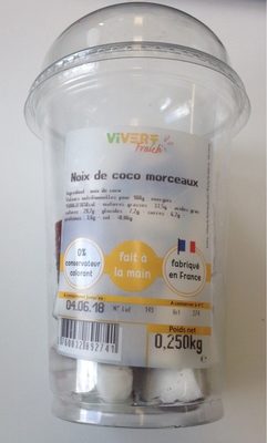 Noix de coco morceaux front packaging