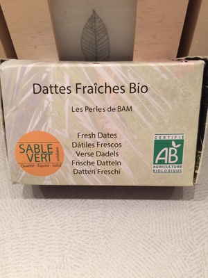 Dattes fraîches bio front packaging