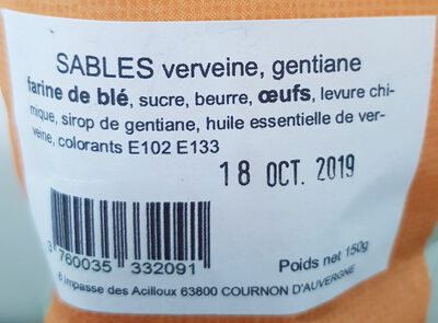 Crok'andises Sablés Gentiane / Verveine