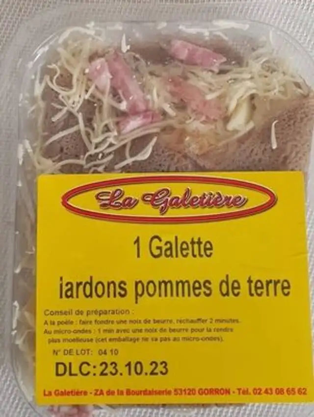 Galette lardons pommes de terre front packaging