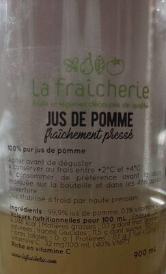 Jus de pomme fraîchement pressé front packaging