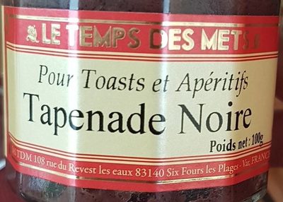 Tapenade noire front packaging