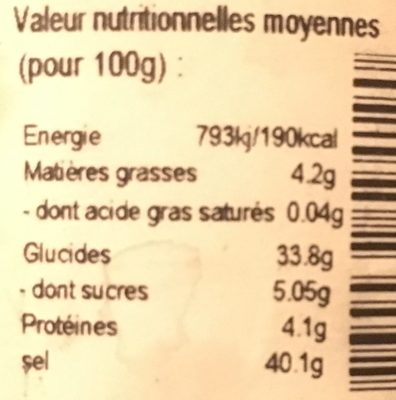 Sel De Camargue, Romarin, Basilic & Thym - 140 G - Le Temps Des Mets nutrition facts table