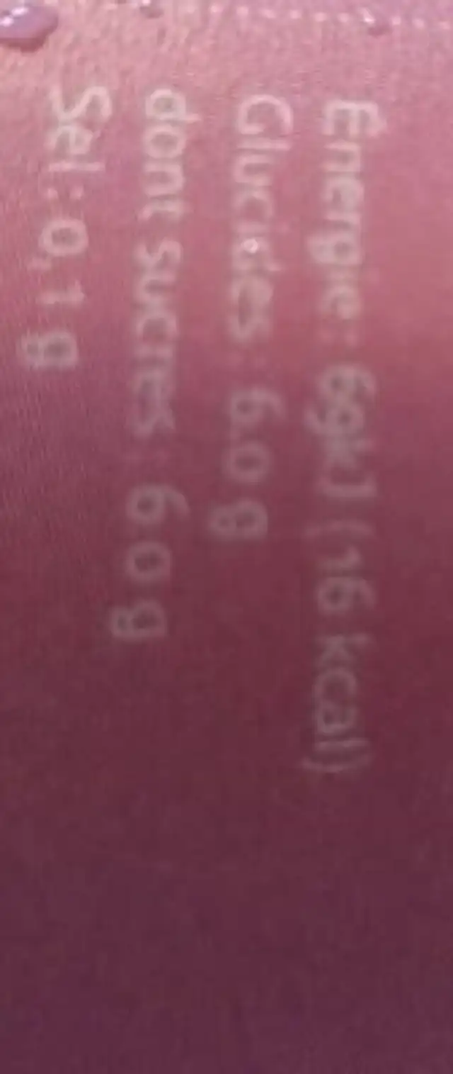 Patrick French Tonic nutrition facts table