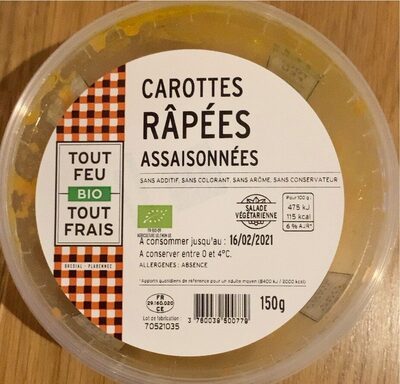 Carottes rapées front packaging