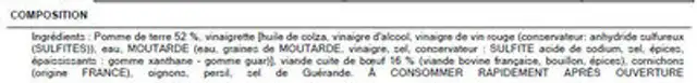 Salade du boucher ingredients label