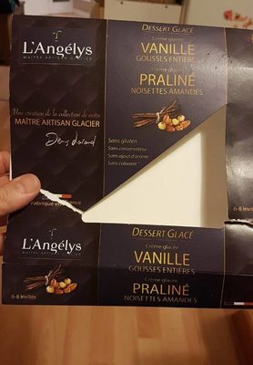 Crème glacée vanille praliné front packaging