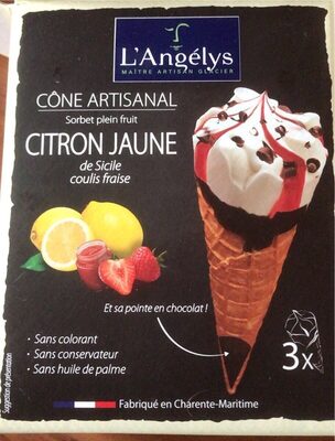 Cône artisanal citron jaune