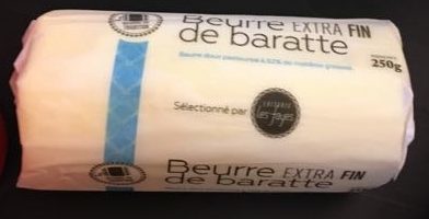 Beurre de baratte extra fin front packaging