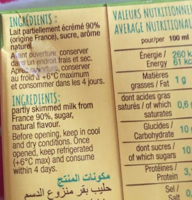 Les animilks ingredients label