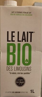 Le lait Bio des Limousins front packaging