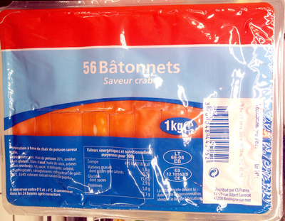 56 bâtonnets saveur crabe