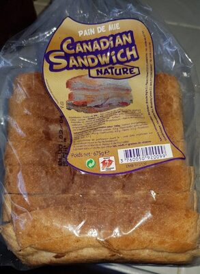 Pain de mie Canadian sandwich nature front packaging