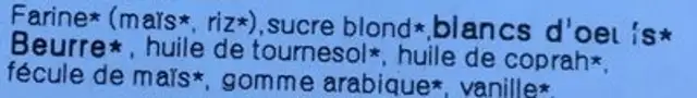 Langues de chat ingredients label