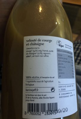 Velouté de Courge et Châtaigne