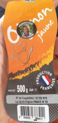 Oignons jaunes front packaging