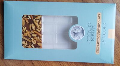 Tablette de chocolat au lait et amandes caramélisés