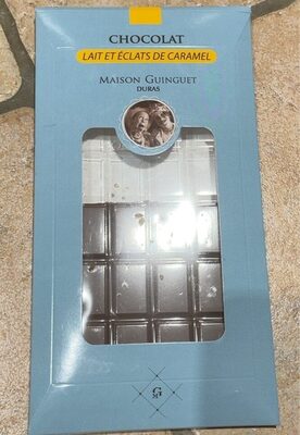 Chocolat lait et éclat de caramel front packaging