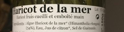 Haricot de la mer ingredients label