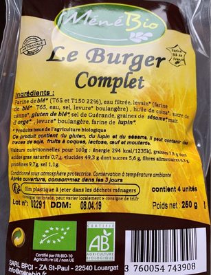 Burger complet
