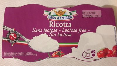Ricotta sans lactose, fromage italien de lactosérum