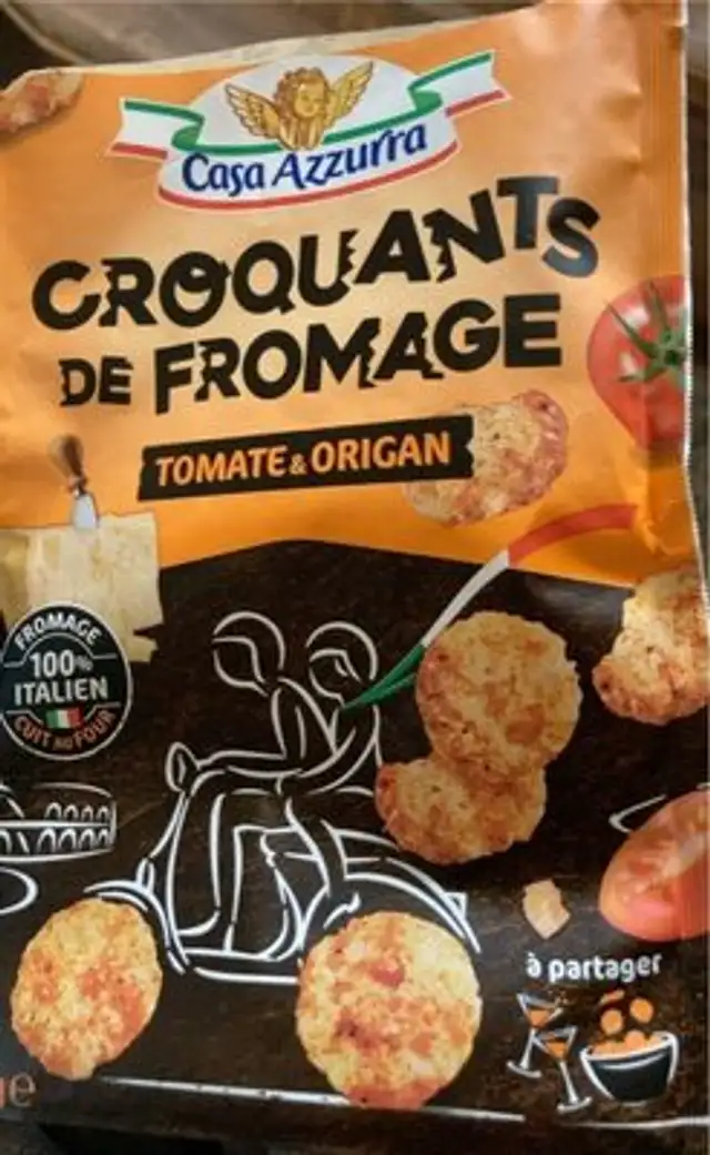 Croquants de fromage front packaging