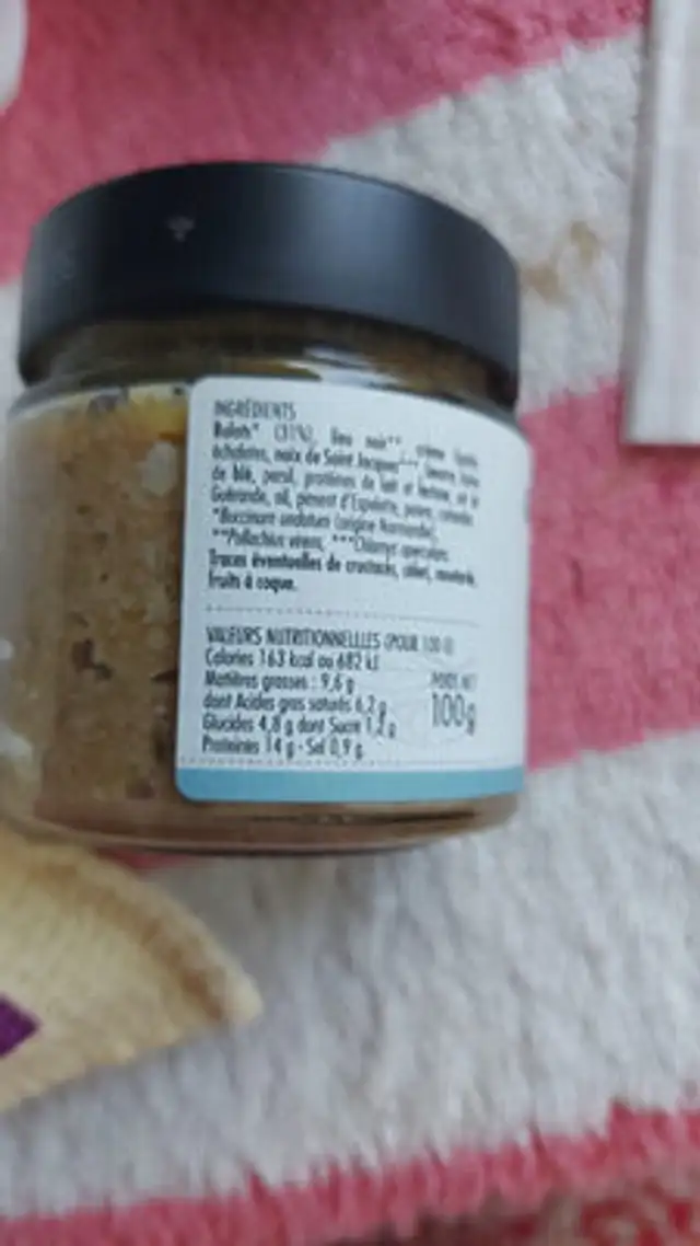 Rillettes de bulots ingredients label