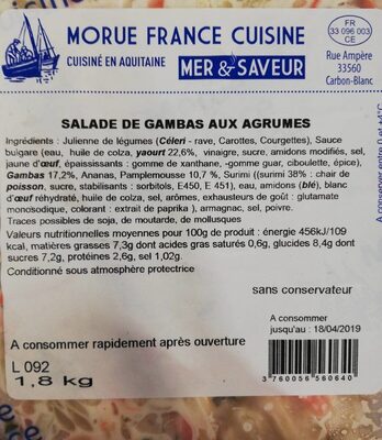 Salade de gambas aux agrumes