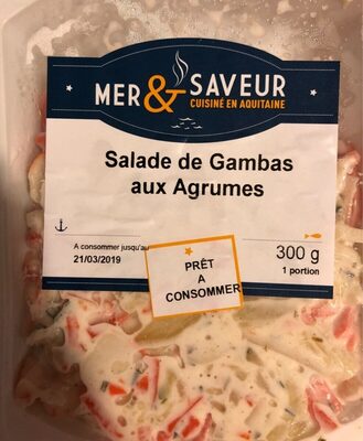 Salade de Gambas aux agrumes