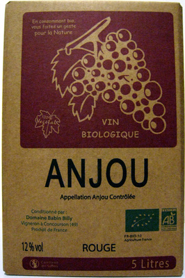 Vin rouge biologique AOC Anjou (fontaine de 5 L)