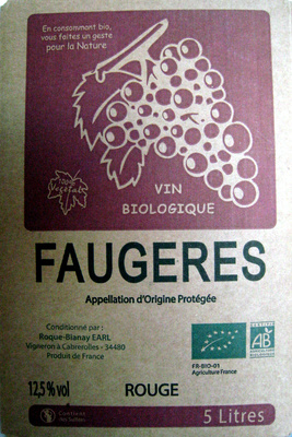 Vin rouge Faugères AOP