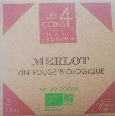 Merlot vin rouge biologique